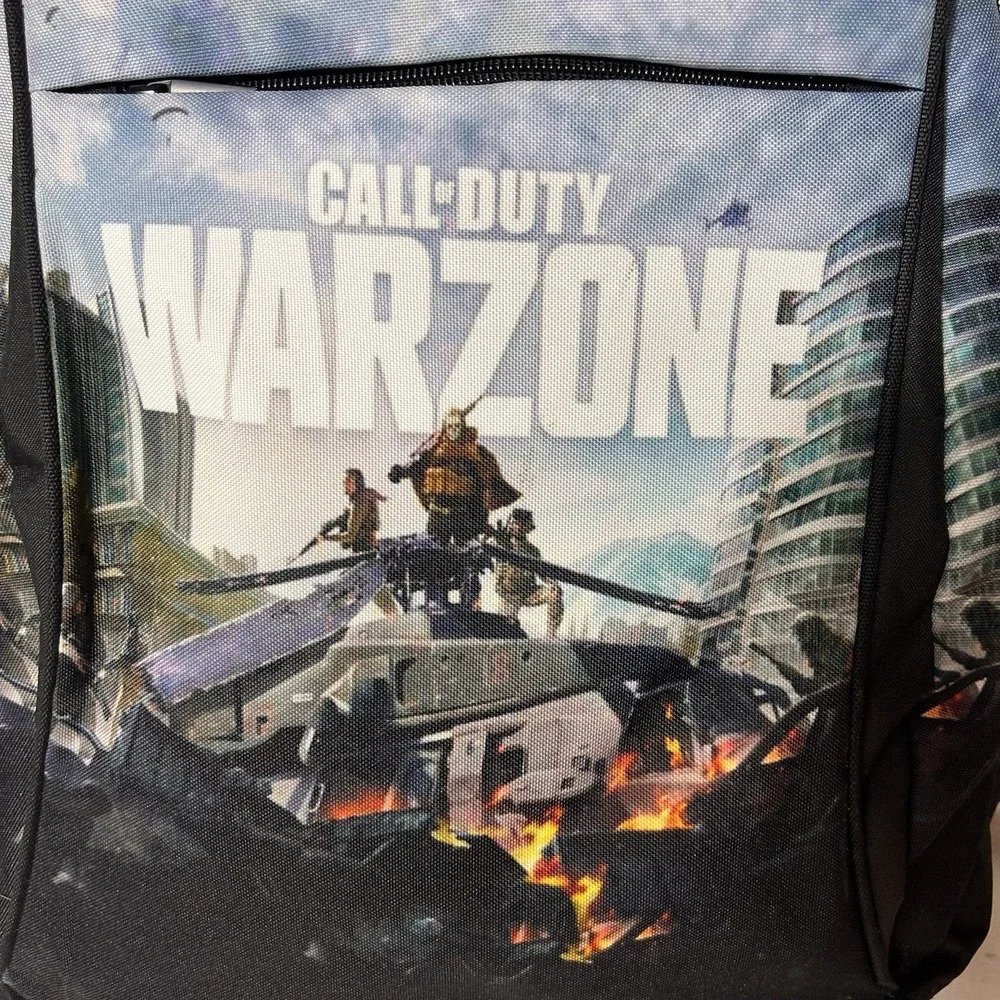 Call of Duty Warzone Gaming Backpack Black USB Audio Cable Laptop School Bag